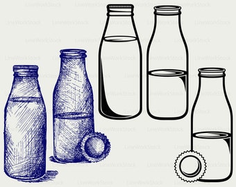 Milk drink svg/bottle glass clipart/milk svg/milk silhouette/bottle cricut cut files/milk clip art/milk digital download svg/eps/png/jpg