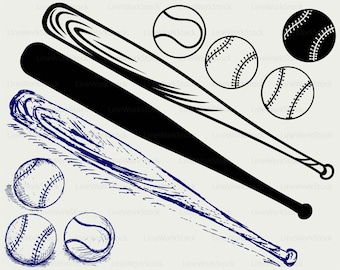 Baseball bat svg/baseball ball clipart/baseball svg/baseball bat silhouette/bat cricut/cut files/clip art/digital download designs/svg