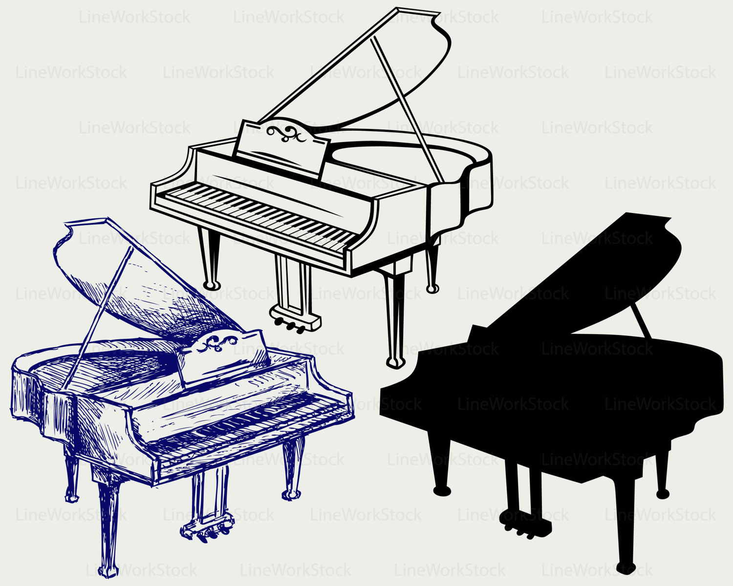 Piano Svg/piano Clipart/grand Piano Svg/piano - Etsy