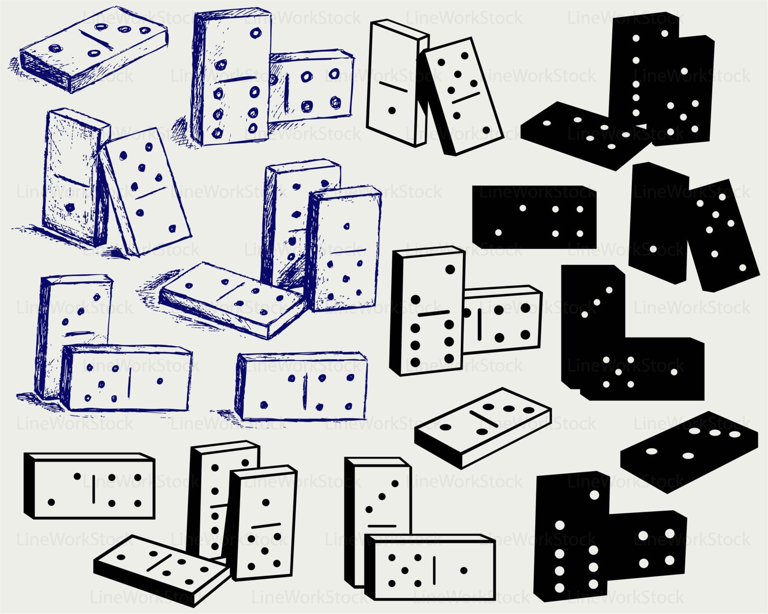 Domino Cliparts Illustration par atlasart · Creative Fabrica