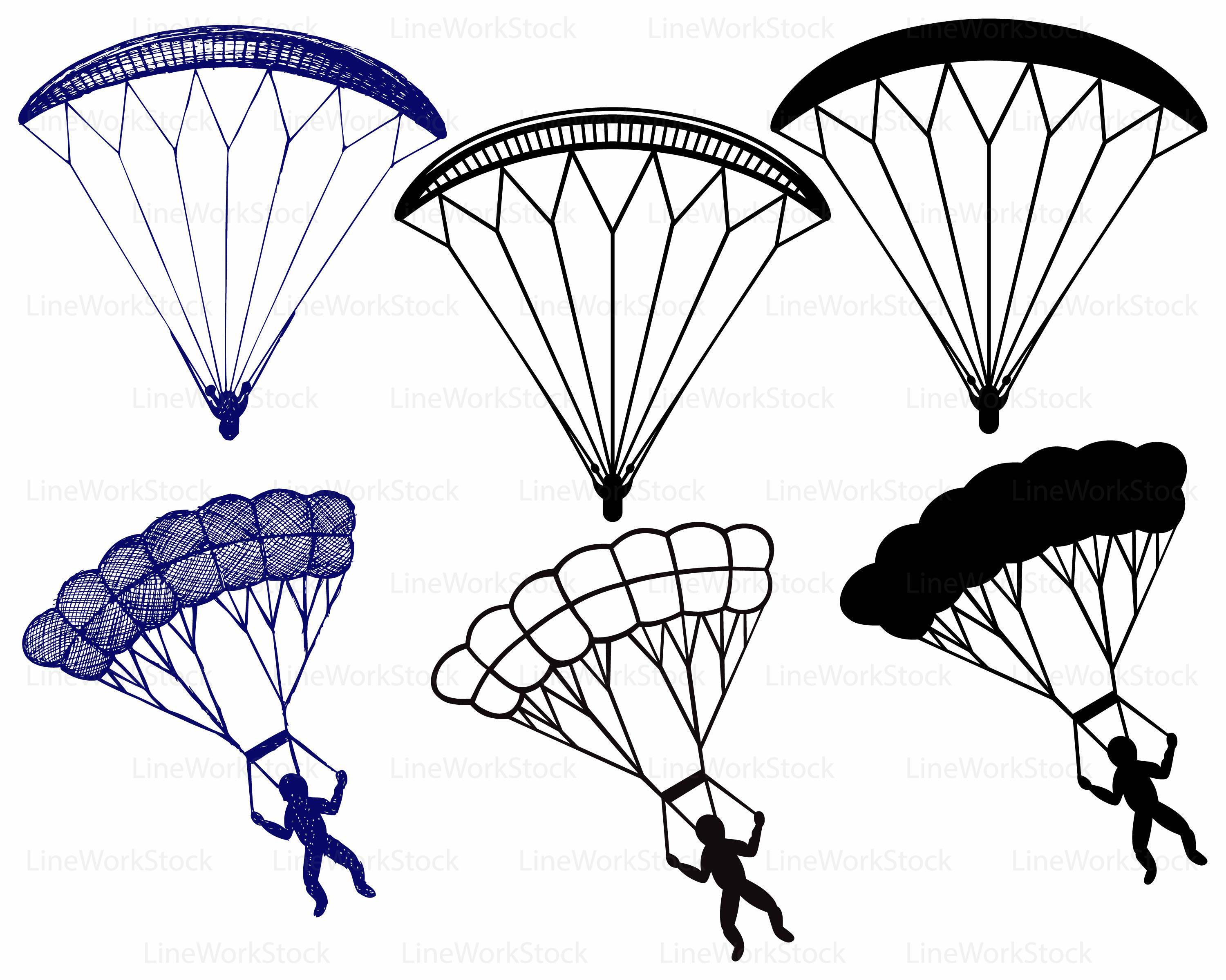 parachute svg skydive svg skydiving svg sky diver svg png SKYDIVERS SILHOUETTES svg skydiver dxf skydiver cut file skydiver cricut