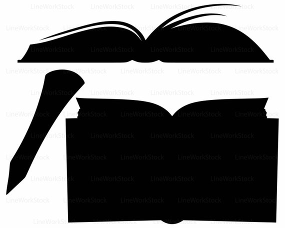 Open book svg/book clipart/book svg/open book silhouette/book cricut cut  files/book clip art/book digital download designs/svg