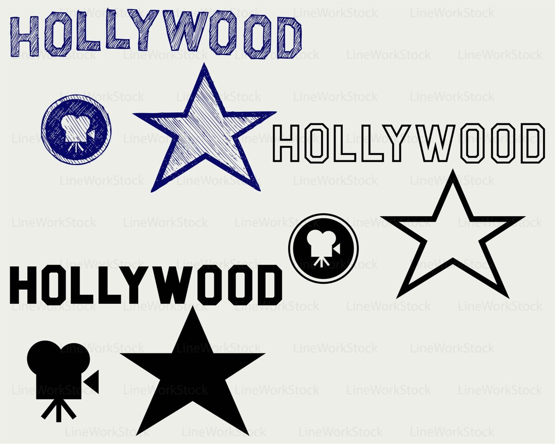 Hollywood Svg/clipart/hollywood Svg/hollywood Silhouette/hollywood ...