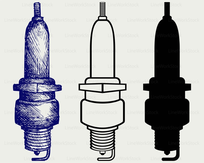 Vehicle Spark Plug Svg/clipart/spark Plug Svg/silhouette/spark Etsy