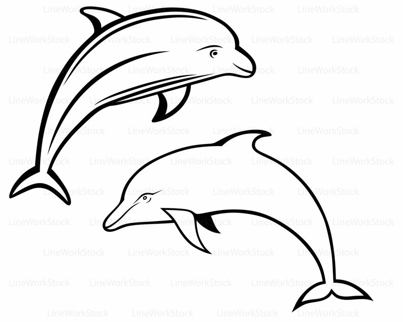 Delfin Svg/Delfin Clipart/Dolphin Svg/Dolphin Kontur/Dolphin | Etsy