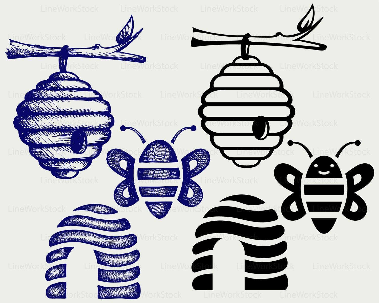 Download Honey bees svg/bee hive clipart/bees svg/bees silhouette ...