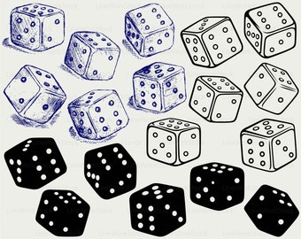 Dices svg/dices clipart/gambling svg/dices silhouette/bunco cricut/dices cut files/dices clip art/digital download designs/svg