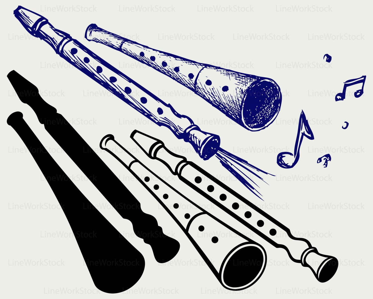 Soprano Flute Svg/flute Clipart/flute Svg/flute Etsy