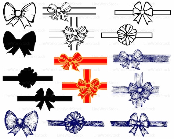 Download Bows Svg Bows Clipart Ribbon Svg Satin Ribbon Silhouette Bows Etsy