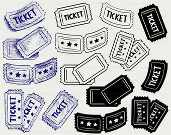 Ticket SVG/clipart/bilet SVG/sylwetka biletu/Ticket Cricut wyciąć pliki/film clipart/Ticket cyfrowe wzory do pobrania/SVG