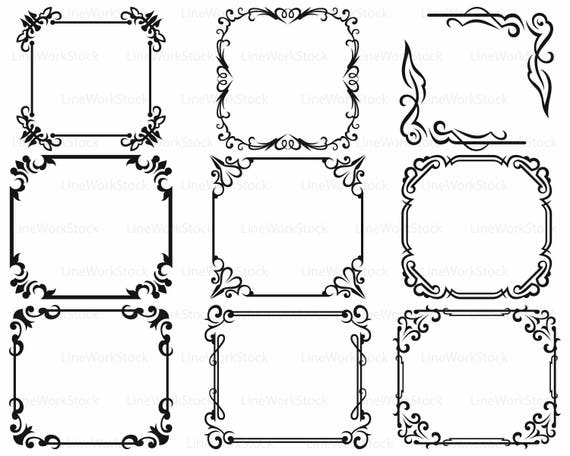 Download Frame svg/scroll clipart/frame svg/swirl silhouette/frame ...