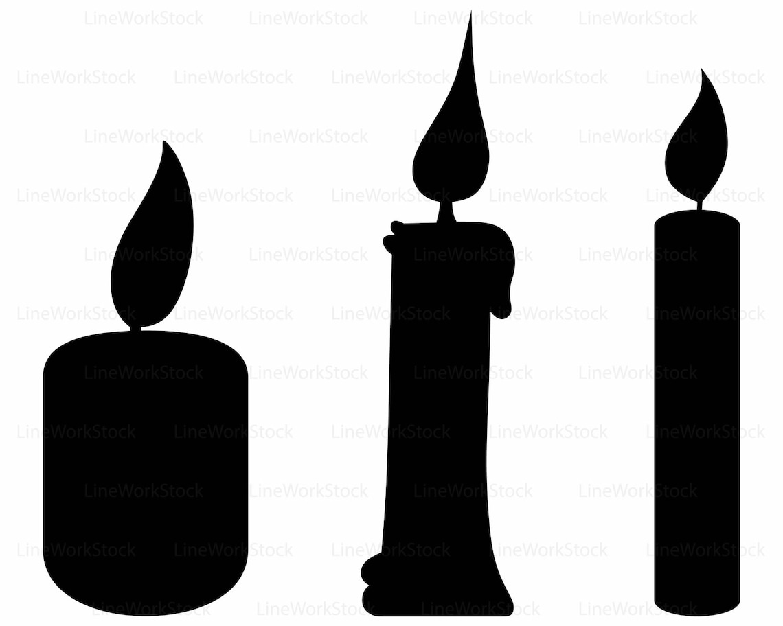 Candles Svg/clipart/candle Svg/candles Silhouette/candle Etsy