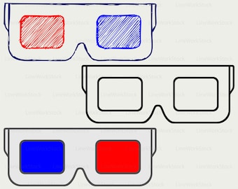 3D Glasses svg/clipart/3D Glasses svg/3-D Glasses silhouette/3D Glasses cricut cut files/glasses clip art/digital download designs/svg