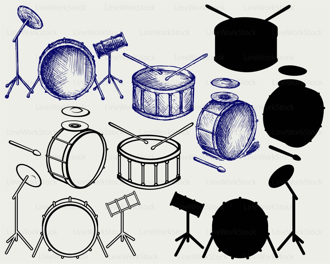 Drums Svg/drums Clipart/drums Svg/drums Silhouette/drums Cricut Cut
