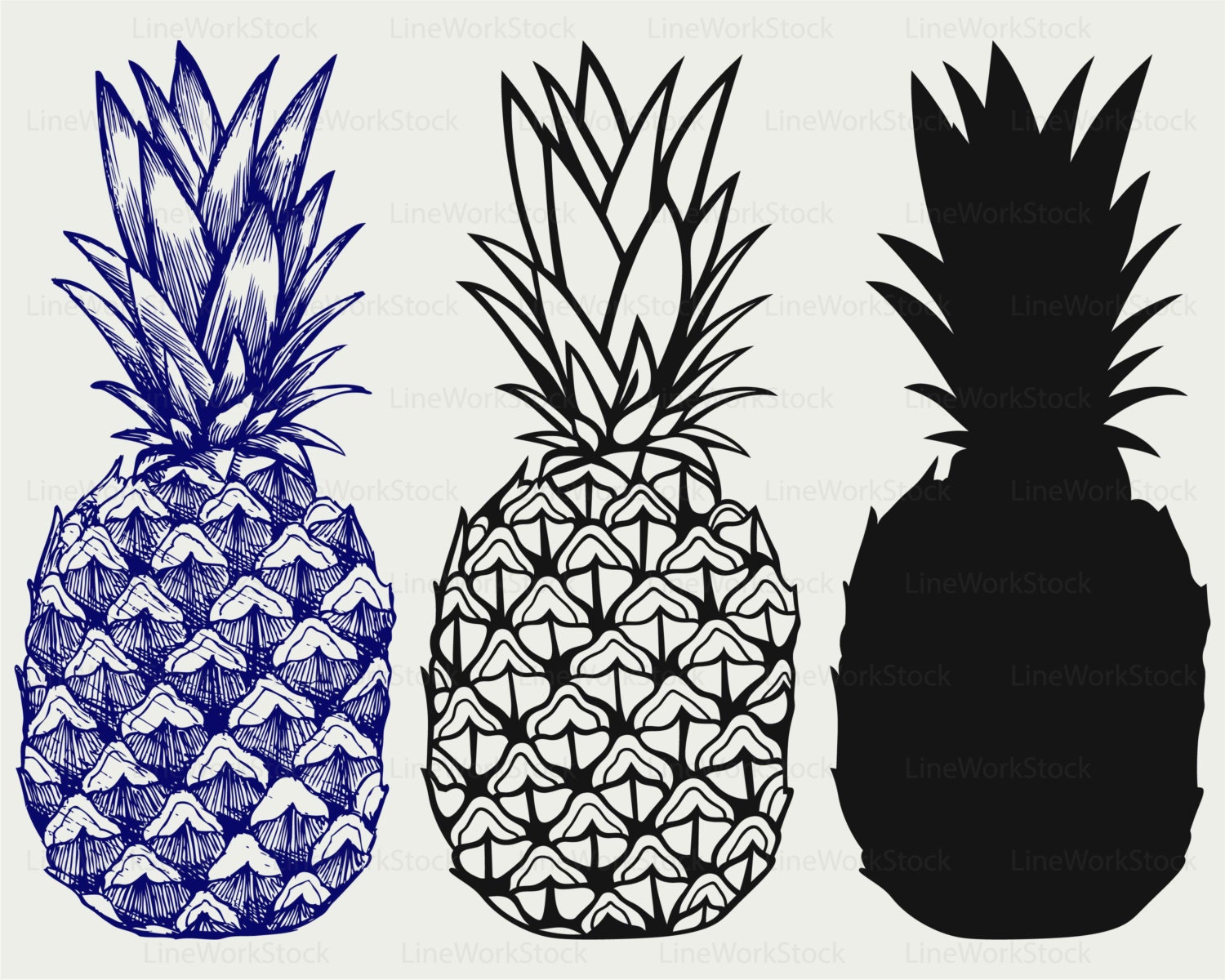 Download Pineapple svg/clipart/fruit svg/pineapple silhouette ...