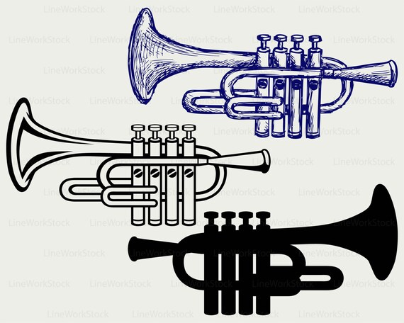Trumpet Svg/trumpet Clipart/trumpet Svg/trumpet Silhouette/trumpet Cricut  Cut Files/trumpet Clip Art/digital Download Designs/svg 