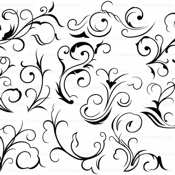 Swirl svg/scroll clipart/swirl svg/swirl silhouette/scroll cricut/swirl cut files/ornament clip art/swirl digital/divider/designs/svg