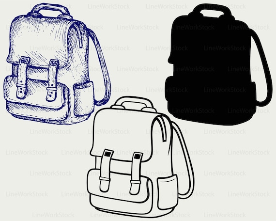 Zipper School Backpack SVG Cut File & Clipart