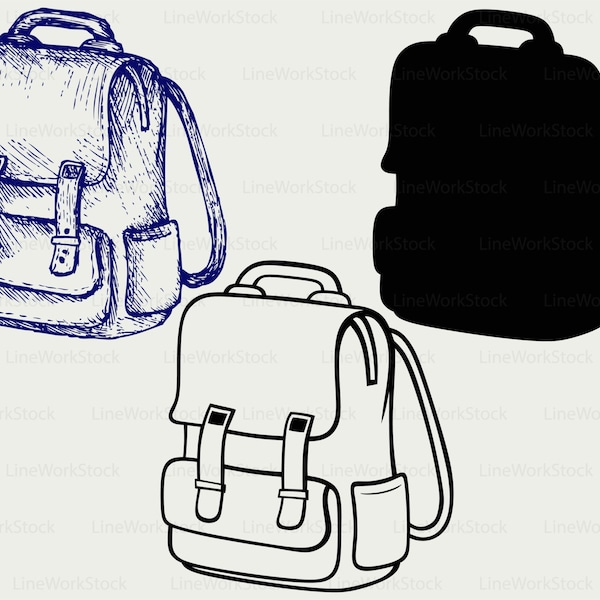 School backpack svg/backpack clipart/backpack svg/backpack silhouette/backpack cricut cut files/clip art/digital download designs/svg