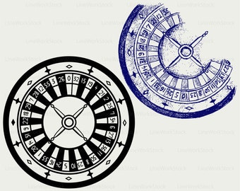 Ruletka svg/Ruletka Gra clipartów svg/ruletka sylwetka/ruletka cricut/ruletka pliki/klipu cięcia sztuka/digital Pobierz wzory/svg
