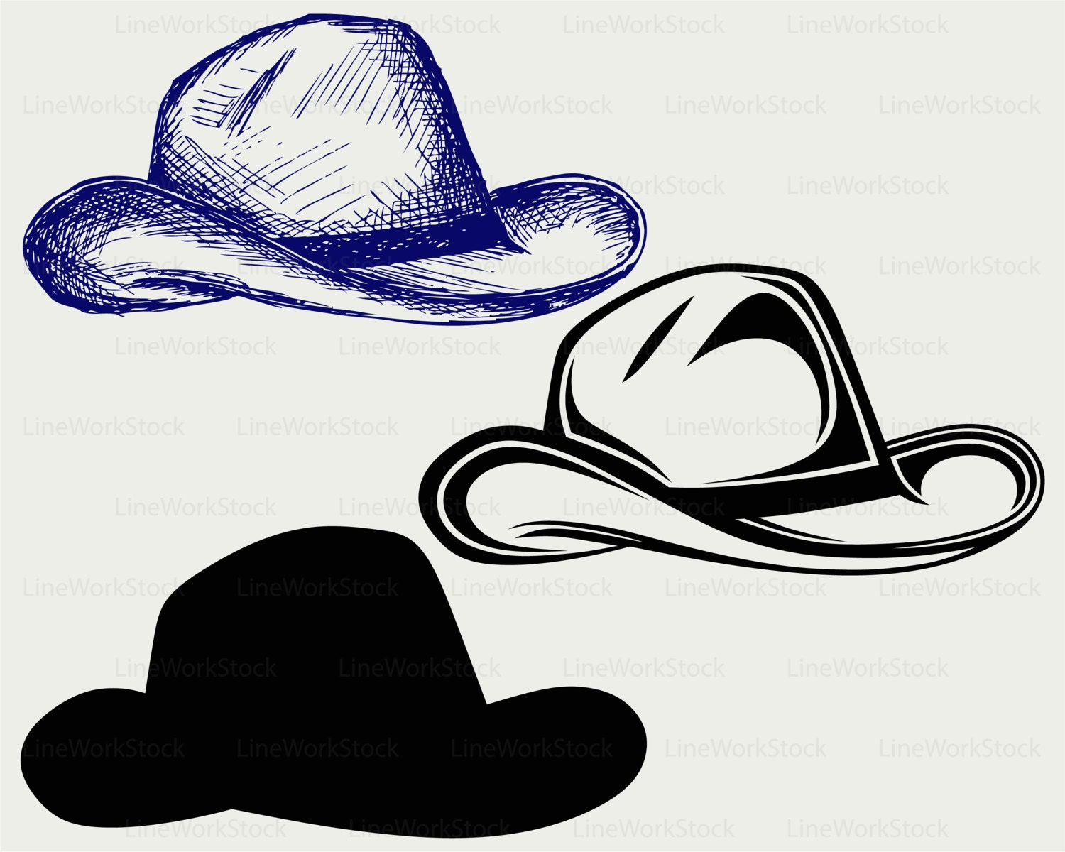 Download Cowboy Hat Svg Hat Clipart Hat Svg Cowboy Hat Silhouette Hat Etsy