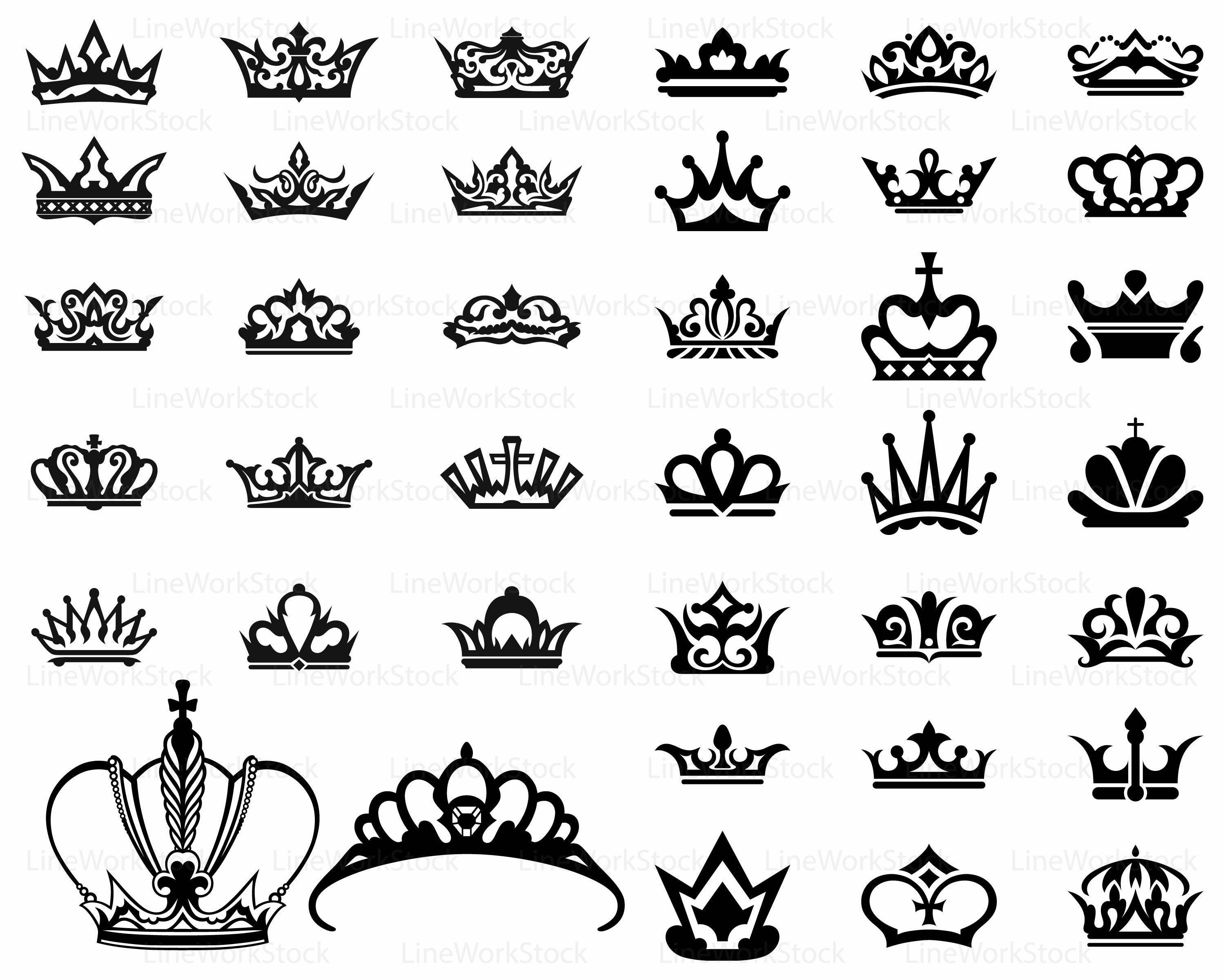 Download Crown Svg Crown Clipart Crown Svg Crown Silhouette Crown Etsy