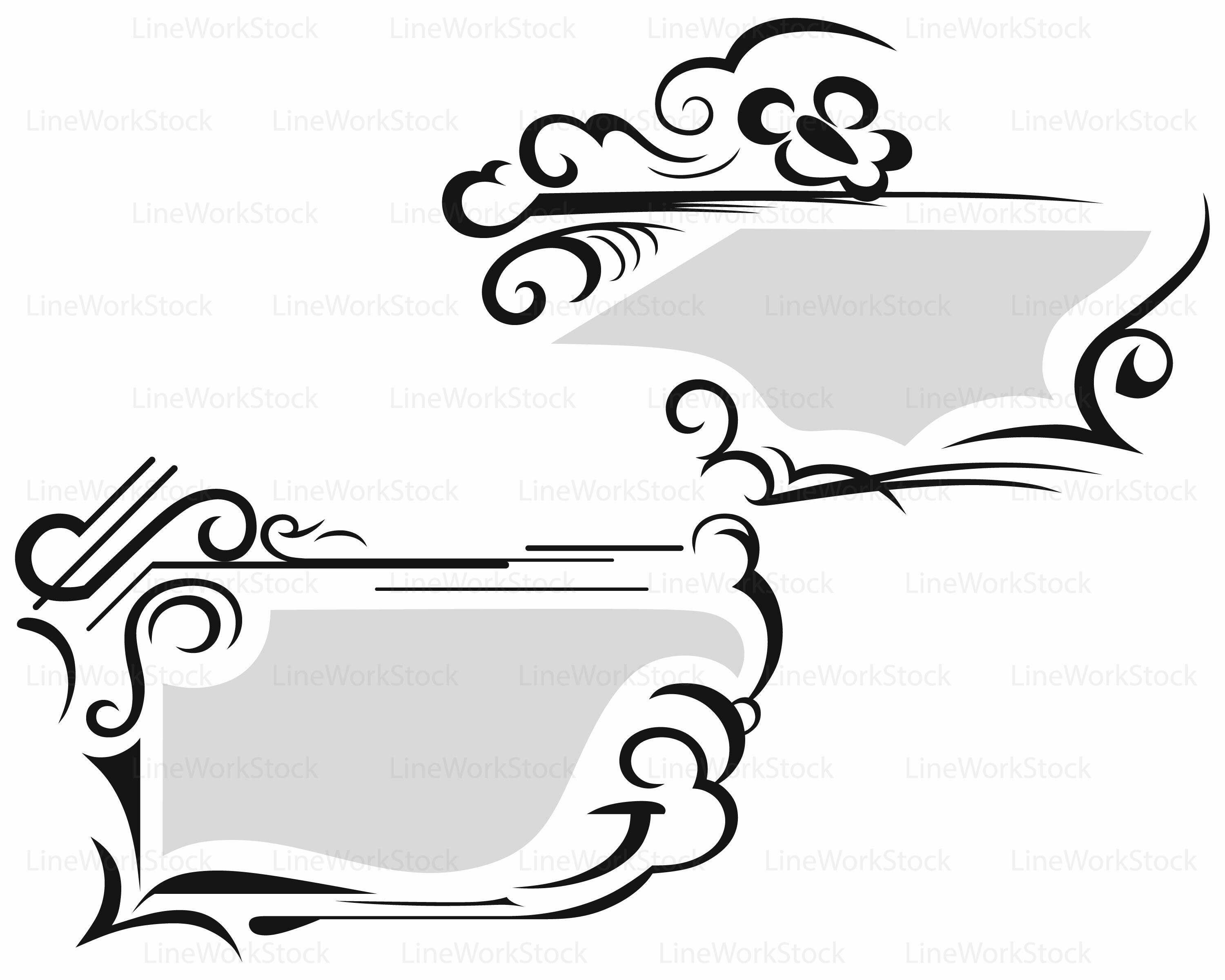 Frame svg/scroll clipart/frame svg/swirl silhouette/frame | Etsy