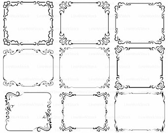 Frame svg/scroll clipart/frame svg/swirl silhouette/frame cricut/swirl cut files/monogram clip art/swirl digital/divider/designs/svg