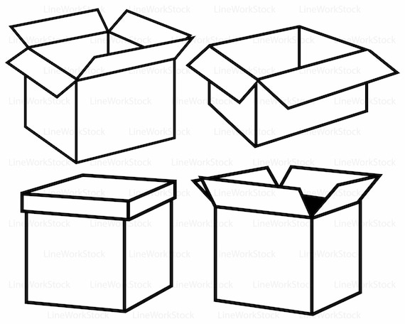 Rectangle Box Svg Package Svg Cardboard Box Bundle Shipping Box Svg Cardboard Box Silhouette Cardboard Box SVG Cut Files