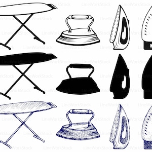 Iron svg/iron clipart/ironing board svg/iron silhouette/iron cricut/ironing board cut files/iron clip art/iron digital download/svg/designs