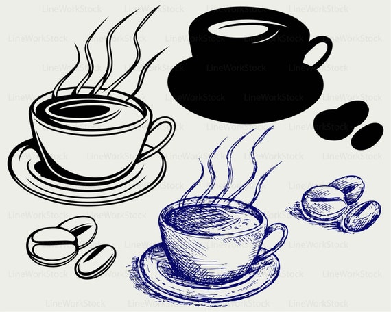 Bosquejo De La Taza De Café, Icono Vector Estilizada Ilustraciones svg,  vectoriales, clip art vectorizado libre de derechos. Image 22338003