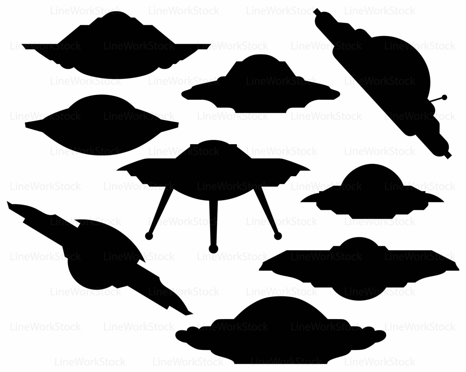 Space Flying Saucer Ufo Svg/ufo Clipart/flying Saucer Etsy UK
