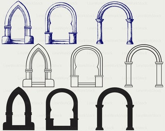 Arch svg/column clipart/arch svg/column silhouette/column cricut cut files/arch clip art/column digital download designs/svg