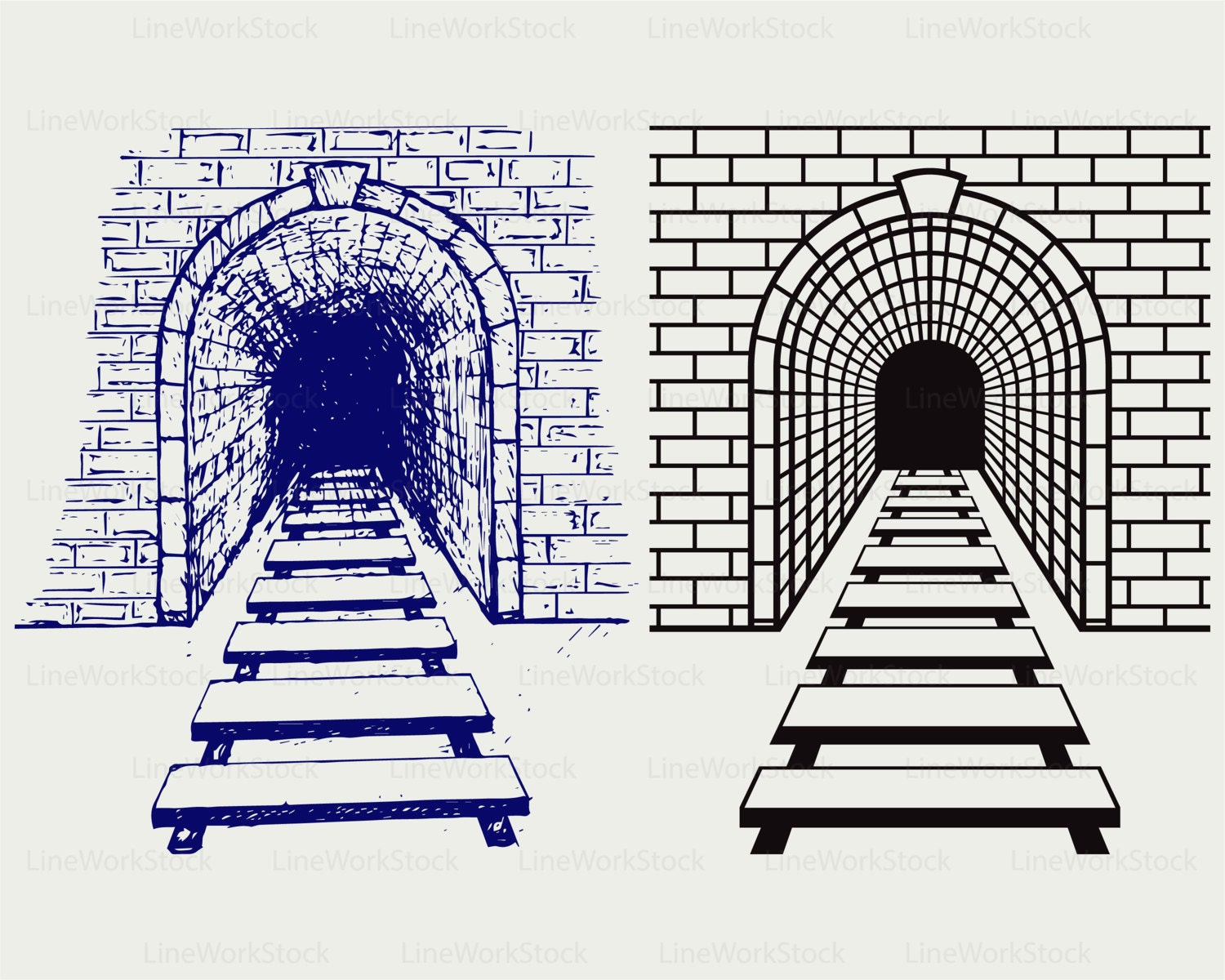 Railway tunnel svg/railroad clipart/railroad svg/railroad Etsy