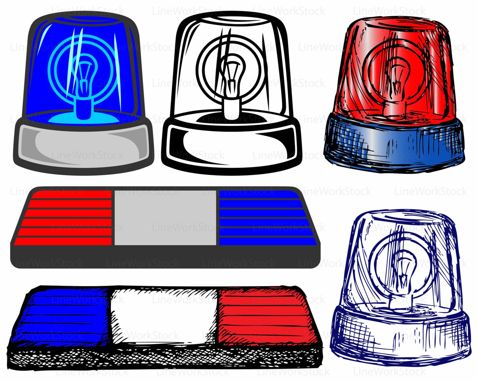 Flashing light svg/police light clipart/police light Etsy
