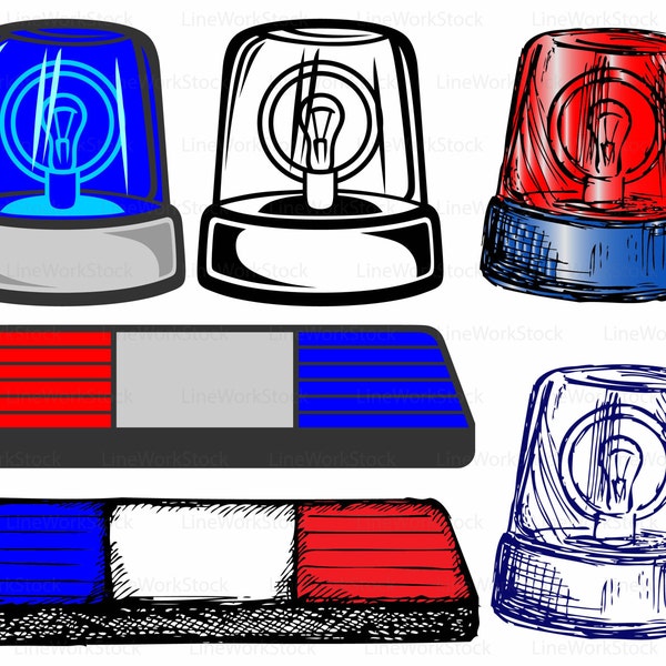 Flashing light svg/police light clipart/police light svg/police light silhouette/cricut cut files/clip art/digital download designs/svg