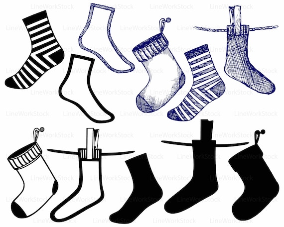 Socks Svg Socks Clipart Socks Svg Socks Silhouette Socks Etsy
