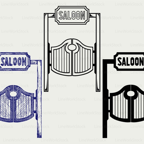 Saloon doors svg/saloon doors clipart/saloon doors svg/saloon doors silhouette/cricut cut files/clip art/digital download designs/svg