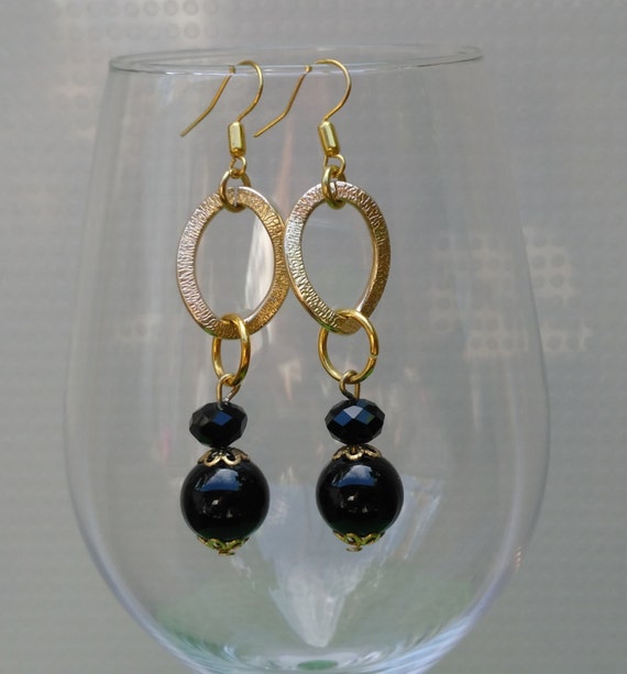 Items similar to Onyx Earrings Gemstone Earrings Semi Precious Stone ...