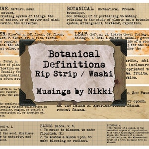 Botanische Definitionen Rip Strip - Washi Tape - Digitale Ephemera