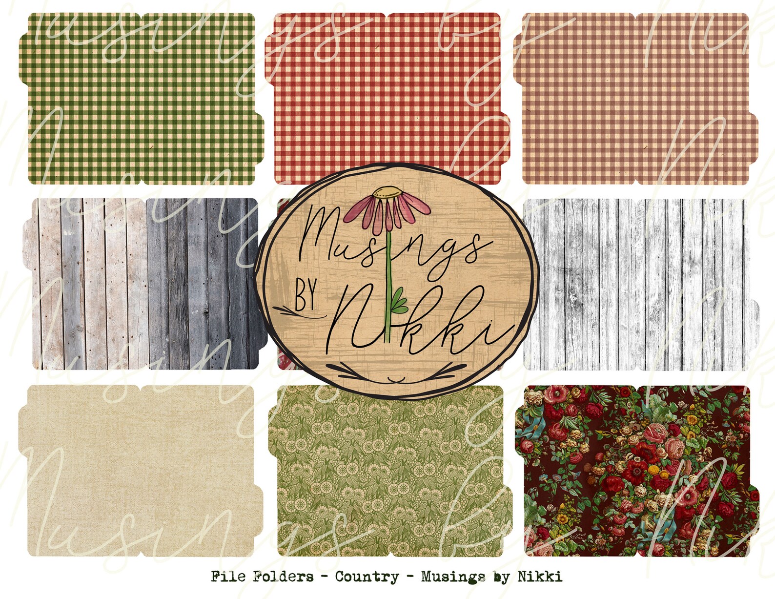 Country Charm File Folders Printable - Etsy