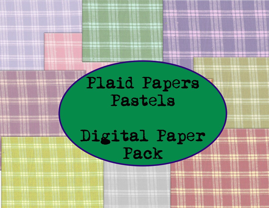Plaid Pastels Digital Paper Pack Fabric Paper Quilted Etsy