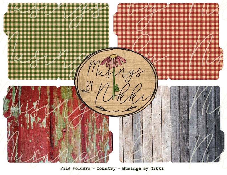 Country Charm File Folders Printable - Etsy