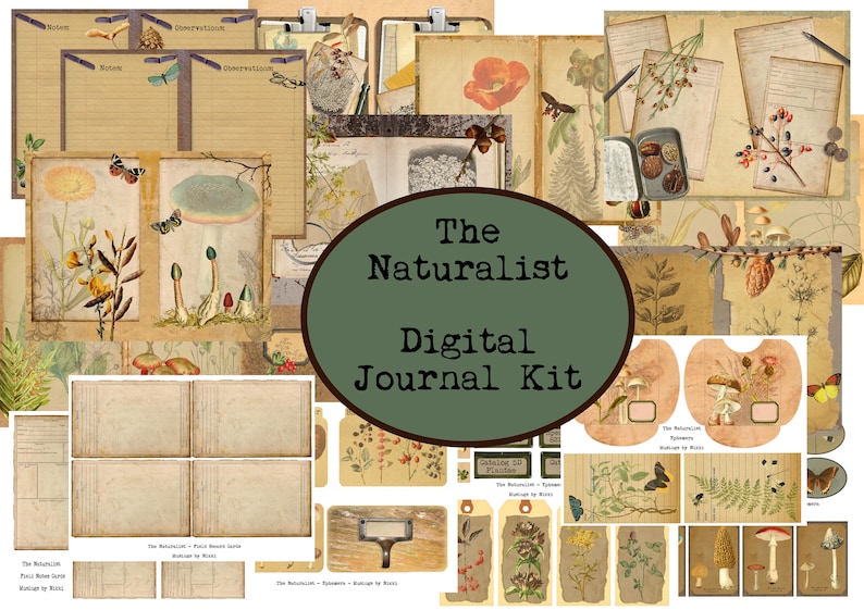 The Naturalist Digital Journal Kit Field Notes Vintage Etsy Australia