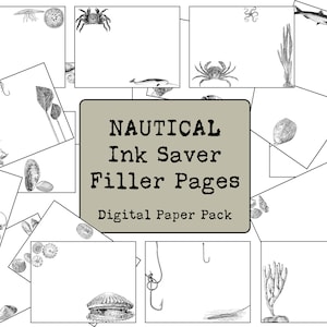 Nautical Ink Saver Filler Pages Digital Journal Paper Pack