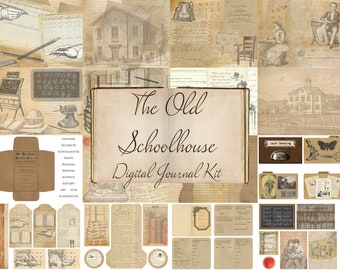 The Old Schoolhouse Digital Journal Kit - Vintage Teacher Student School