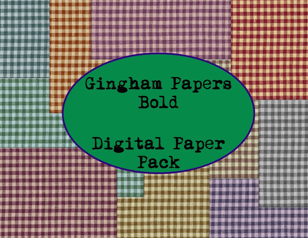 Bold Gingham Digital Paper Pack Fabric Paper Quilted Etsy