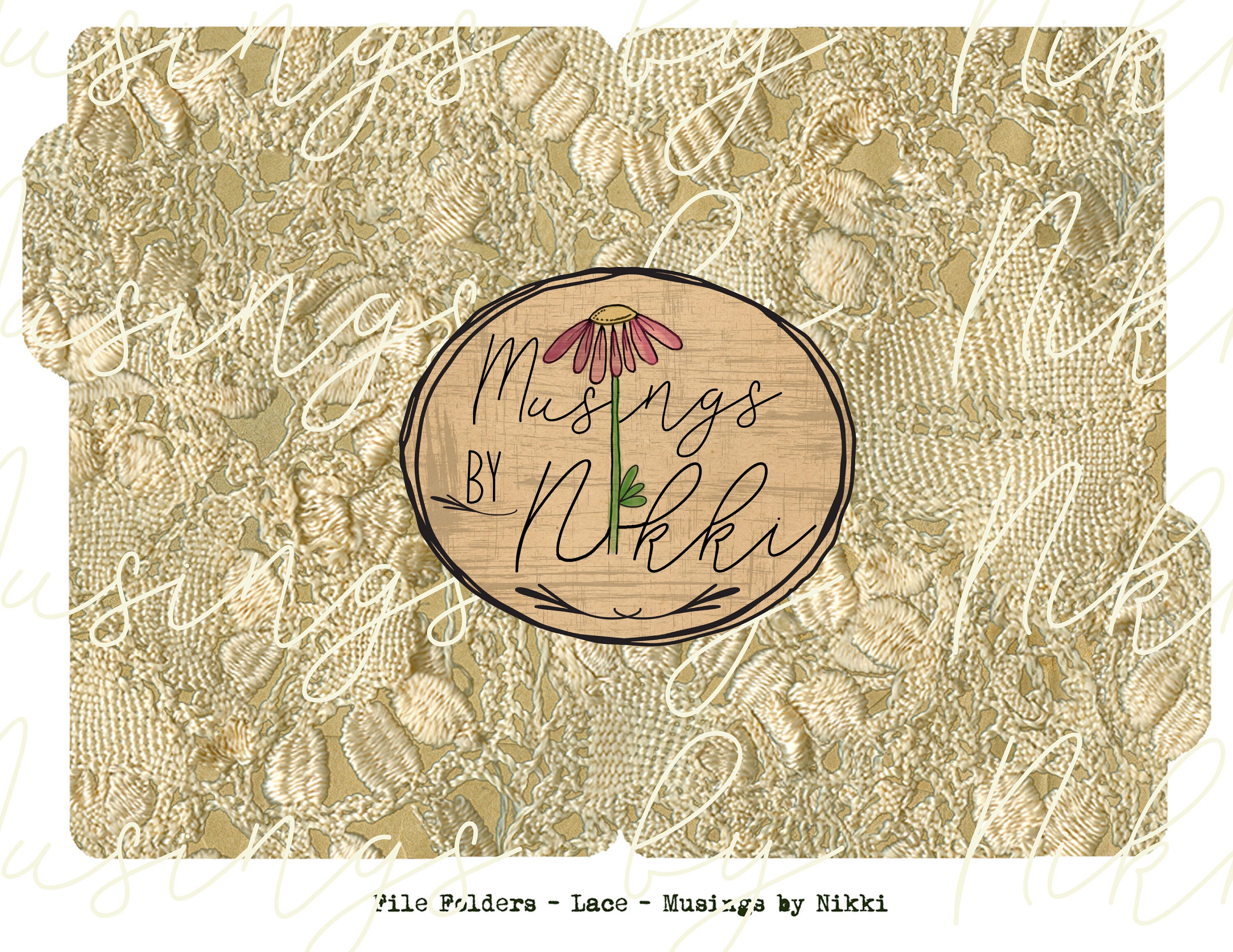 Vintage Lace File Folders Printable - Etsy