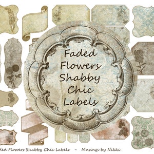 Faded Flowers Shabby Chic Labels