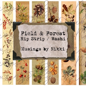 Field and Forest Rip Strip - Washi Tape - Digital Ephemera